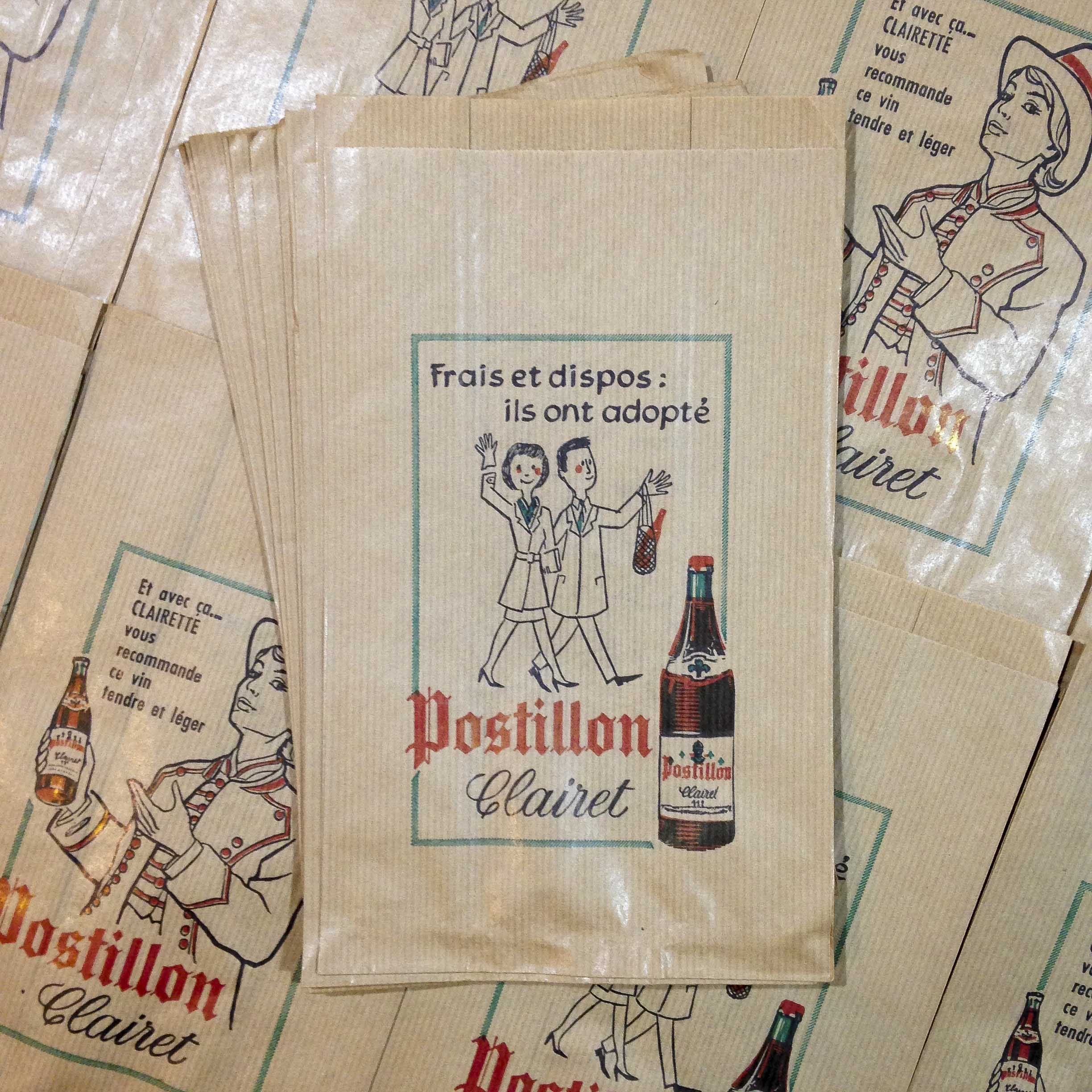 sachet papier épicerie 1950 postillon ancien vintage