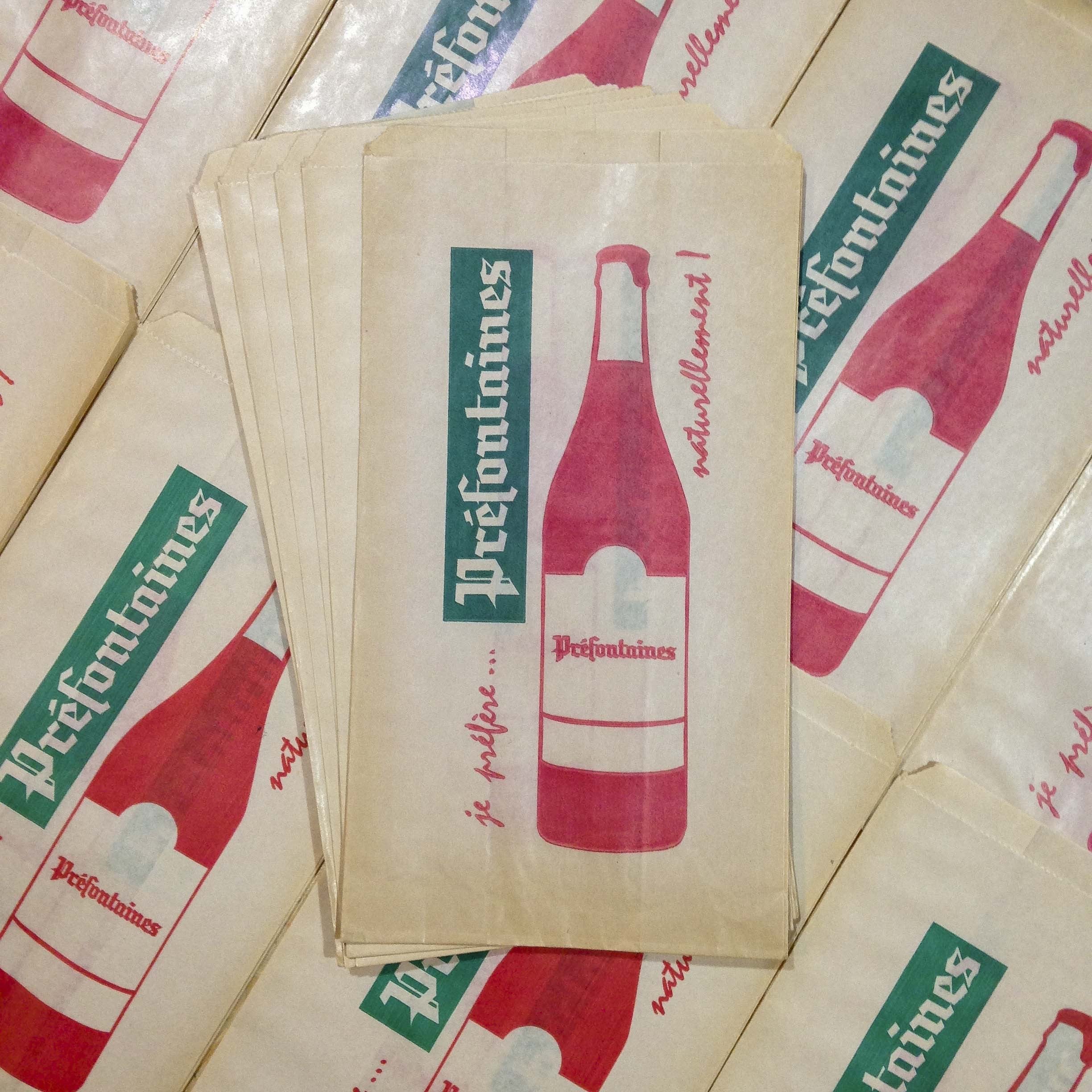 sachet papier vintage ancien préfontaines épicerie 1960