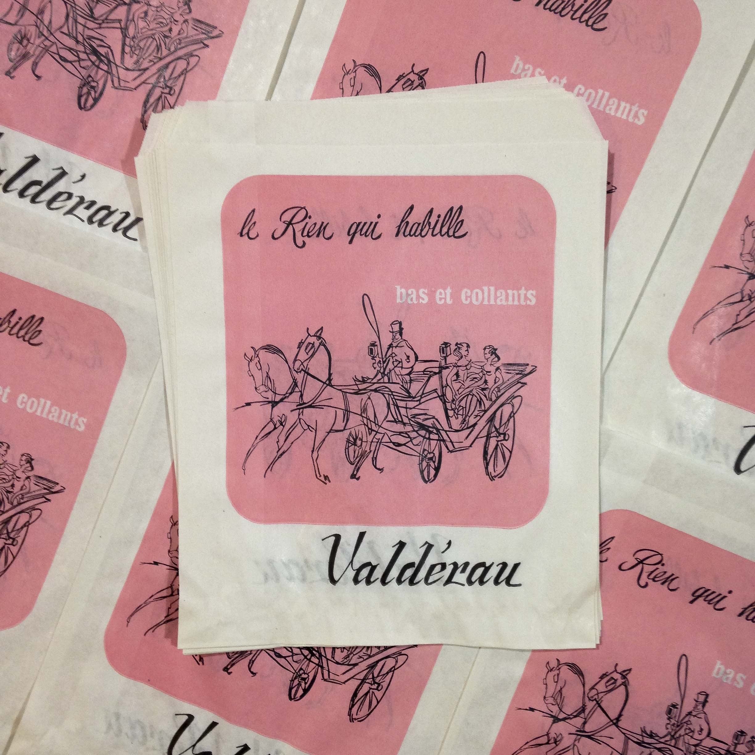 sachet valdérau ancien vintage papier mercerie 1970