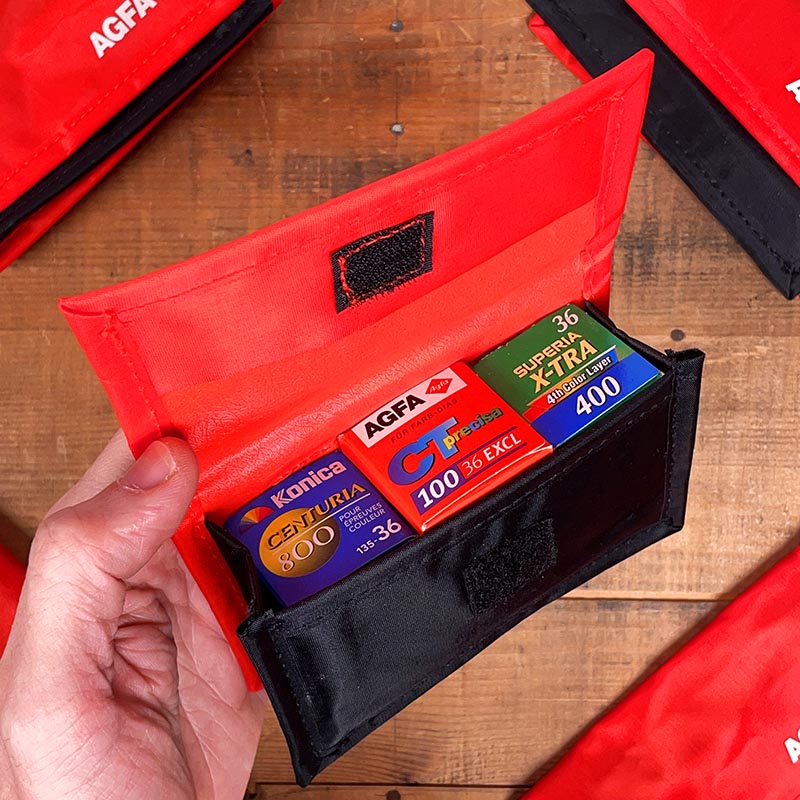 pochette plastique publicitaire agfa photo pellicule 1990 rouge vintage