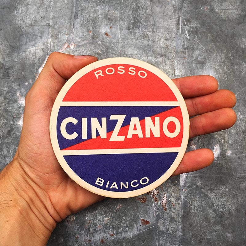 cinzano rosso bianco alcool aperitif sous bock carton ancien vintage alcool 1950 1960