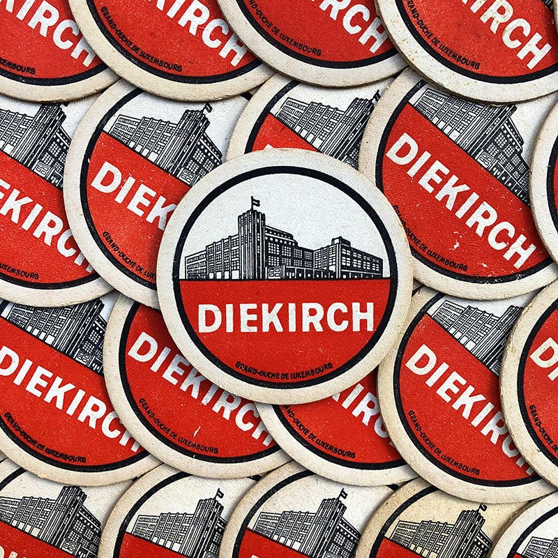 dierkirch luxembourg bière alcool aperitif sous bock carton ancien vintage alcool 1960 bar café