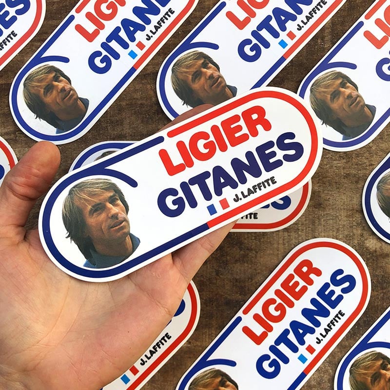 sticker ligier gitanes F1 formule 1 course automobile garage voiture ancienne 1970 1976 autocollant ancien vintage