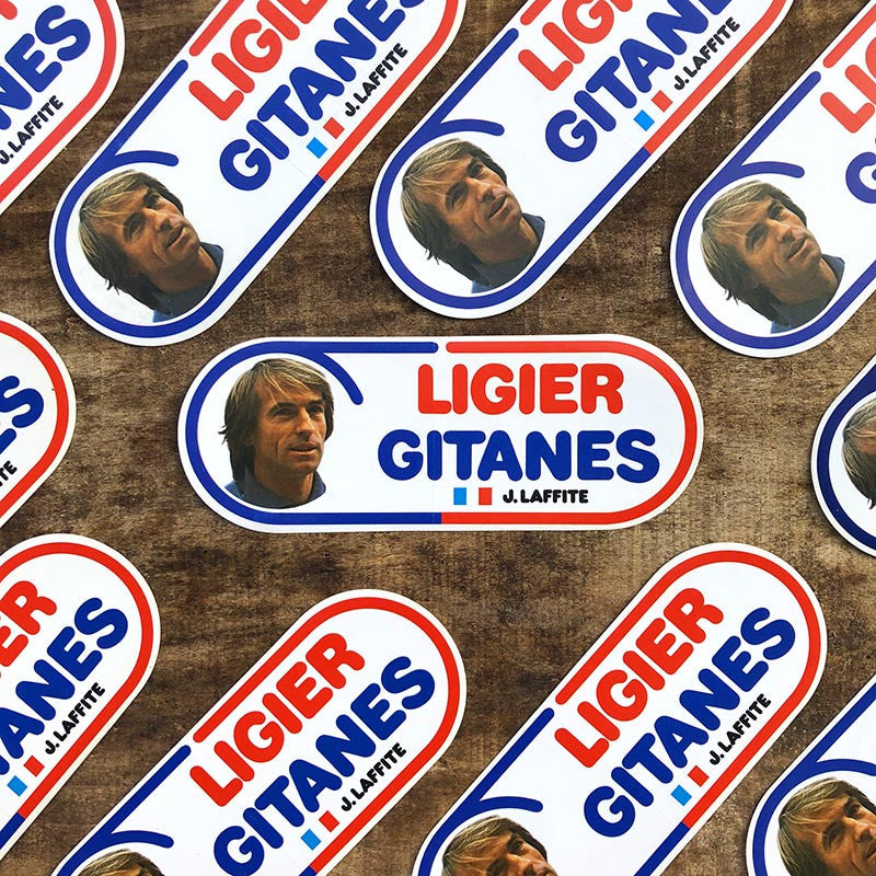sticker ligier gitanes F1 formule 1 course automobile garage voiture ancienne 1970 1976 autocollant ancien vintage