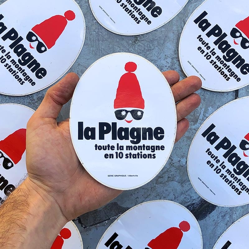 sticker station de ski snow la plagne savoie sport hiver 1990 1992 ancien vintage