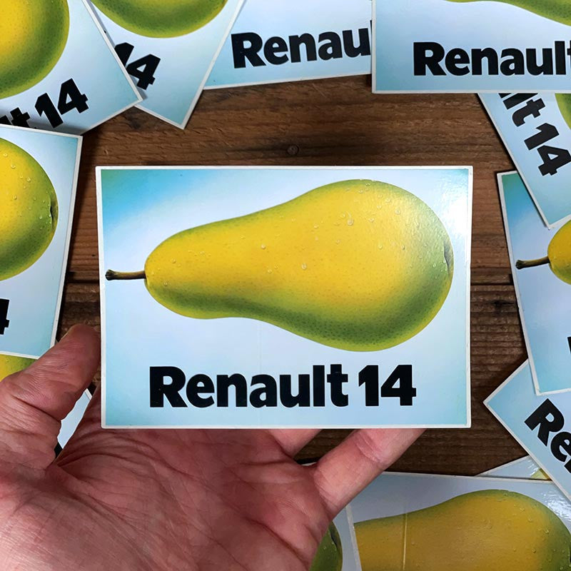 sticker autocollant ancien vintage renault 14 la poire 1976 1983 1980 voiture auto