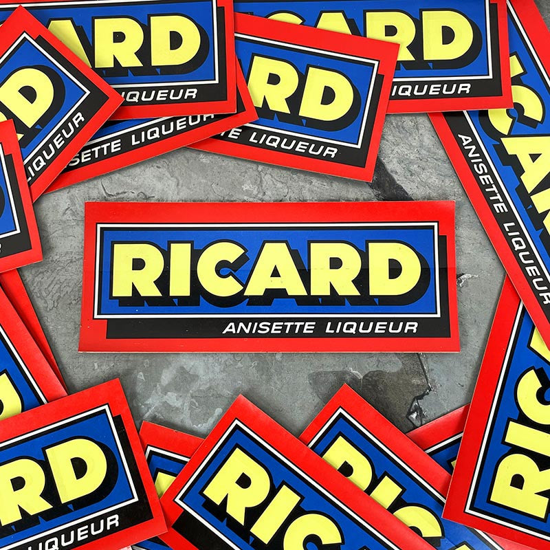 sticker autocollant ricard anisette liqueur ancien vintage restaurant bar 1970 1980