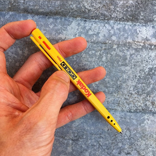 stylo kodak publicitaire vintage 1990 jaune rouge photo pellicule film