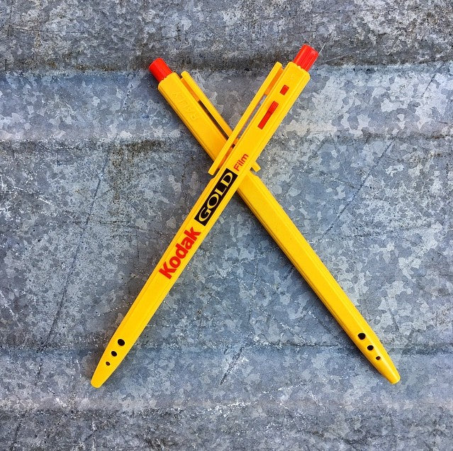 stylo kodak publicitaire vintage 1990 jaune rouge photo pellicule film