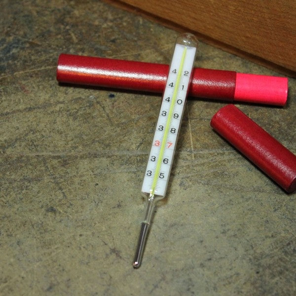 thermomètre ancien medical verre vintage pharmacie docteur 1920 1923 rouge