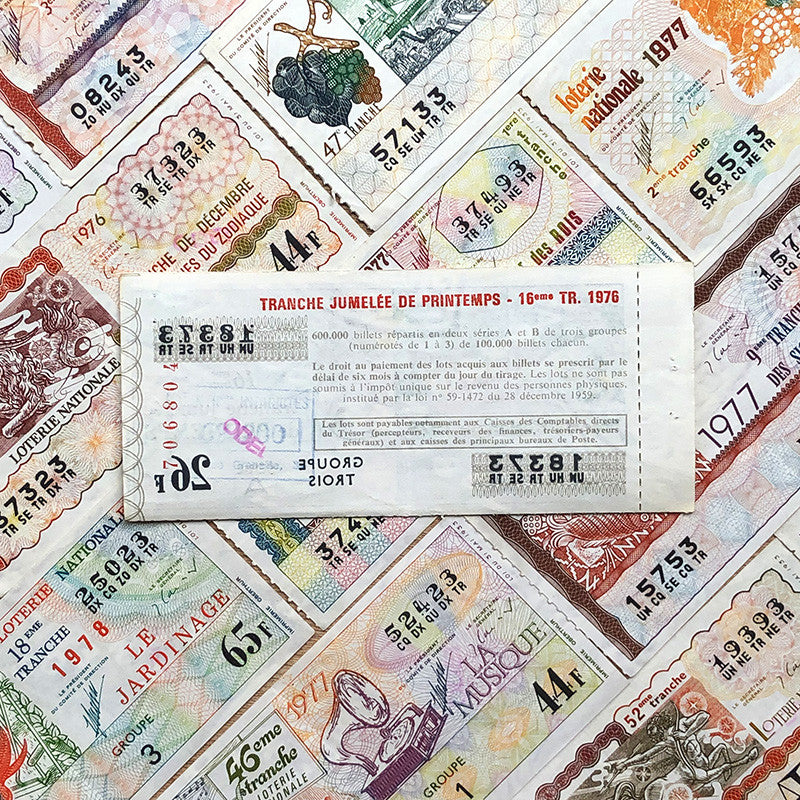 ticket loterie nationale france français ancien vintage brocante jeux collection 1970