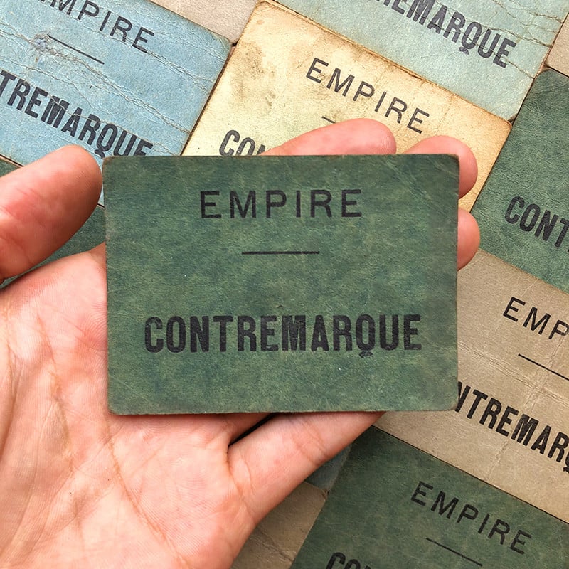ticket bon échange empire contremarque 1940 ancien vintage papier cartonné