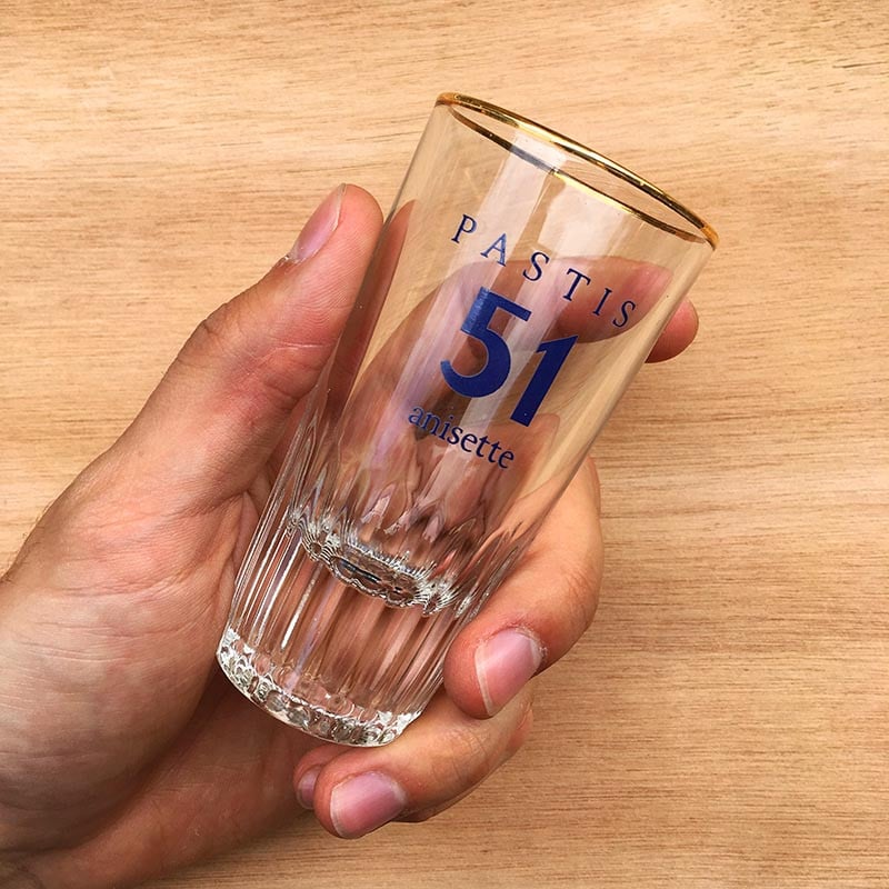 verre verrerie pastis 51 anisette ancien vintage bistrot bar restaurant 1970