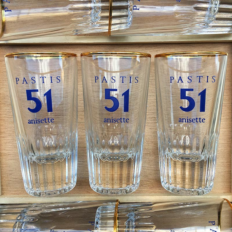 verre verrerie pastis 51 anisette ancien vintage bistrot bar restaurant 1970