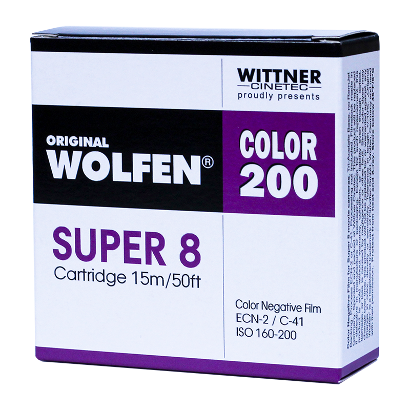 wittner wolfen color 200 160iso 200iso super 8 film caméra vidéo ecn2 c41 15mm cartouche super8