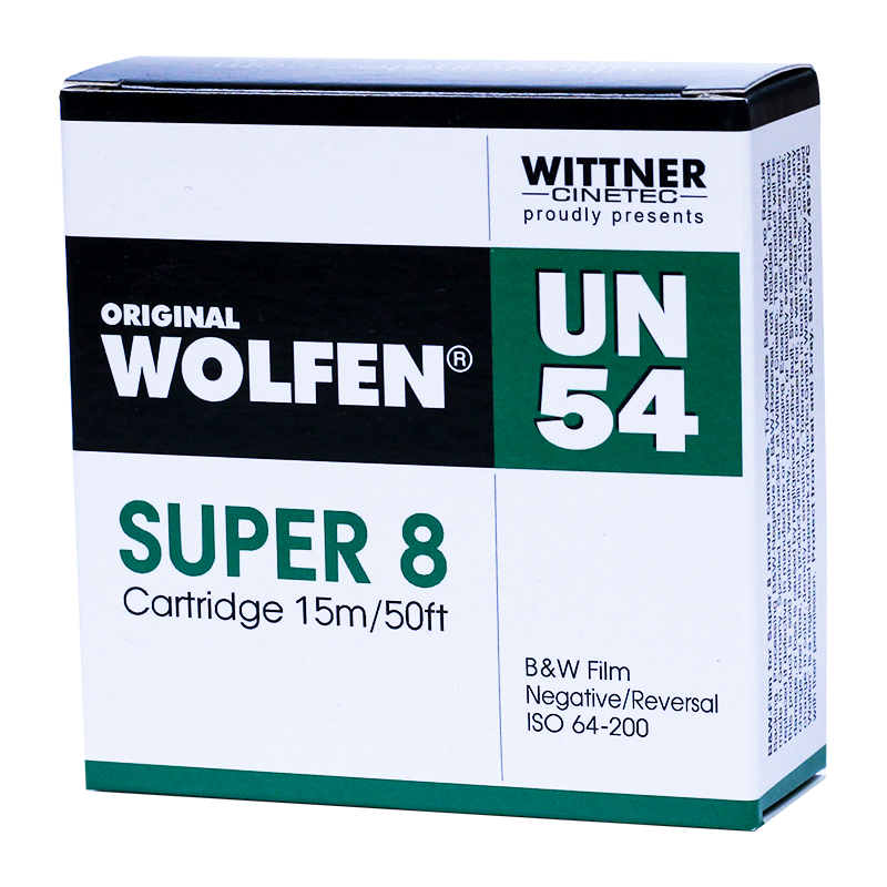 wittner wolfen un54 64iso 200iso super 8 film caméra vidéo noir et blanc inversible 15mm cartouche super8