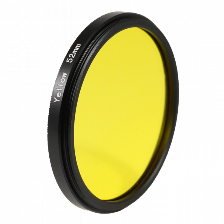 Filtre jaune noir et blanc 49mm 52mm 55mm  objectif optique photo