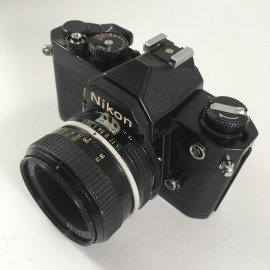 nikon fm black nikkor 50mm 2 ais reflex photo analog camera 35mm 135 24 36