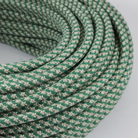 cable electrique couleur fil textile vintage tissu chanvre et vert rond coloré lampe luminaire