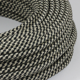 cable electrique couleur  fil textile vintage tissu chanvre et noir rond coloré lampe luminaire