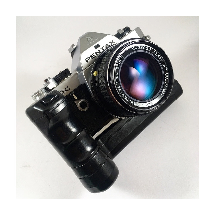 pentax mx analog film camera 50mm 1.4 reflex 35mm 135 winder winding