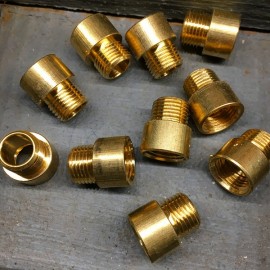 hickey brass female female golden gold metal metallic M10 electric electrical thread rode coupling