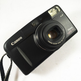 Canon camera analog prima super 115 black 35mm compact autofocus zoom 38mm 115mm 3.6 8.5 point and shoot