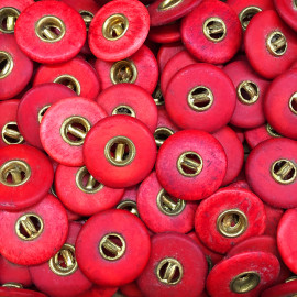 bouton ancien rouge pantalon bois rouge laiton 17mm culotte 1900 militaire armée française