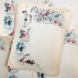 menu ancien en papier illustré illustration hervé baille comité en faveur du vin france 1960