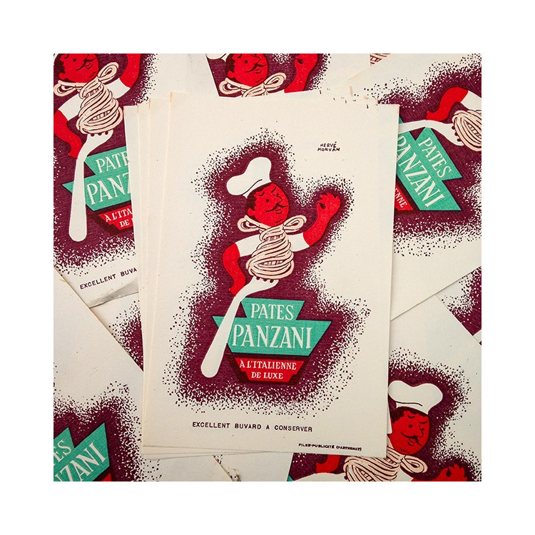 vintage blotting paper advertising antique 1950 1960 pasta panzani morvan