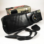 konica pop noir ancien vintage automatique hexanon 36mm 4 point and shoot flash box