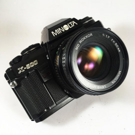 minolta x-500 noir reflex argentique vintage ancien appareil 35mm rokkor md 50mm 1.7