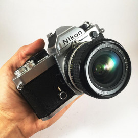 nikon fm reflex analog 24mm 2.8 nikkor 2 135 35mm wide angle vintage film camera