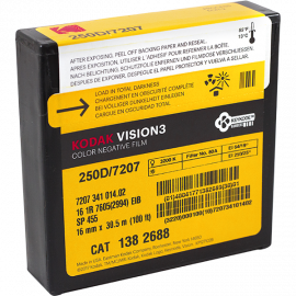 kodak vision 3 250d daylight 7207 vintage movie film cinema 16mm camera 30.5m 100 feet 100ft analog