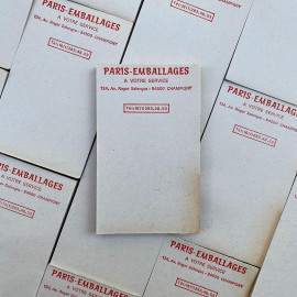 advertising paris emballages wrapping bill note scratch pad vintage 1970
