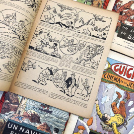novel paper book illustrated newspaper cartoon guignol antique vintage 1935 1936