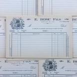 invoice wine  wines beaujolais maconnais french antique old vintage 1930 sheet paper e bosc fils
