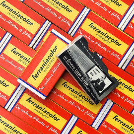 boite ferrania ferraniacolor inversible rangement diapo film pellicule argentique slide 1950 laboratoire photo