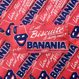 calot publicitaire ancien chapeau en papier enfant tour de france evenement vintage 1950 1960 banania chocolat en poudre rouge