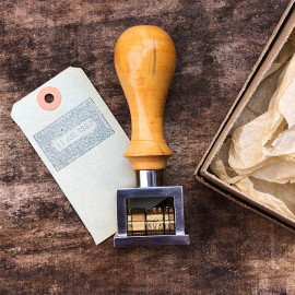 tampon en bois et métal date dateur modifiable ancien vintage document 1940 1950 1960