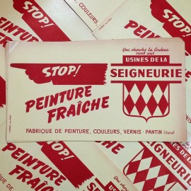 stop fresh painting seigneurie paper small poster antique vintage printing factory