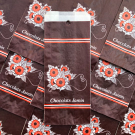 sachet papier ancien vintage chocolat jamin chocolaterie confiserie 1980