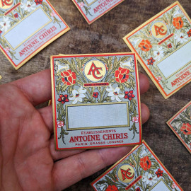 antique vintage paper label parfum fragrance 1930 antoine chiris grasse paris londres