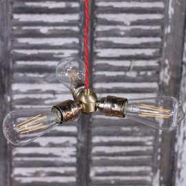 divider electricity brass lightning light e27 90 degree metallic 3 splitter sockets vintage electric