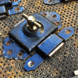small little bolt lock male female steel brass door close locked 1900 1910 1920 metal metallic