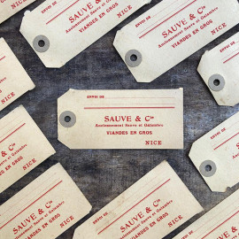 étiquette ancienne papier livraison sauve et cie viandes en gros Nice abattoir boucherie ancien vintage 1950 1960
