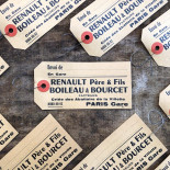 label paper vintage antique paper wrapping delivery slaughterhouse renault paris gare villette france 1950 1960 france french