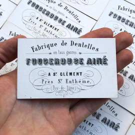 business card vintage paper 1900 lace manufacturer workshop small french france