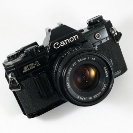 canon ae1 ae-1 noir reflex argentique 50mm 1.8 f1.8 35mm 135 new fd lens chrome appareil photo argentique film