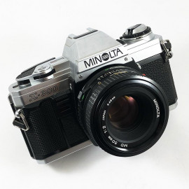 minolta x-500 chrome 50mm 2 reflex analog 35mm analog film camera vintage slr